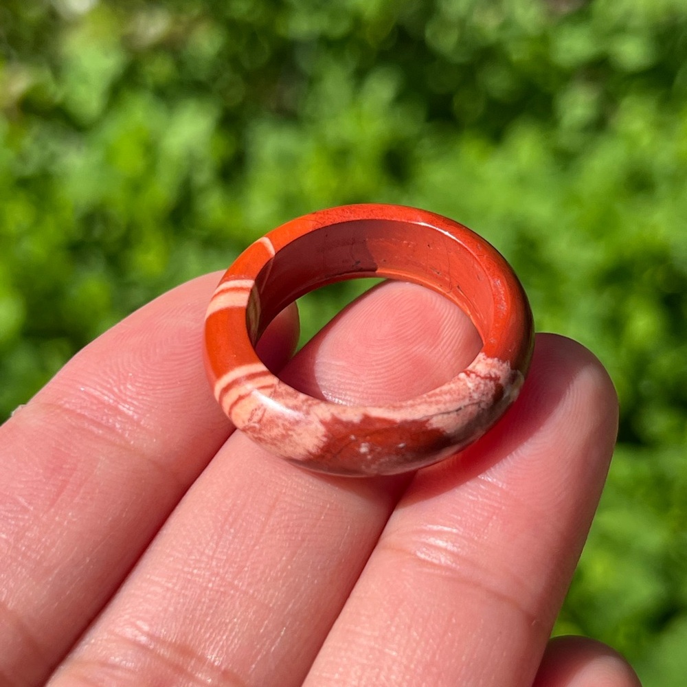 Size 8.75‎ red jasper band ring 1999